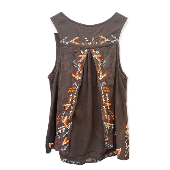 Anthro Rigmarole Akemi Kin Tassel Brown Embroidered Beaded & Tassel Tank Top - Picture 6 of 9